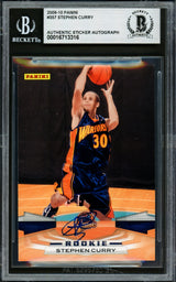 Stephen Curry Autographed 2009-10 Panini Rookie Card #357 Golden State Warriors Beckett BAS #16713316