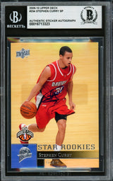 Stephen Curry Autographed 2009-10 Upper Deck Rookie Card #234 Golden State Warriors Beckett BAS #16713323