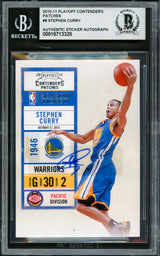 Stephen Curry Autographed 2010-11 Playoff Contenders Card #8 Golden State Warriors Beckett BAS #16713328