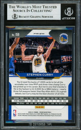 Stephen Curry Autographed 2020-21 Panini Prizm Silver Card #159 Golden State Warriors Beckett BAS #16713800