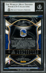 Stephen Curry Autographed 2020-21 Select Card #57 Golden State Warriors Beckett BAS #16714111