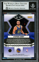 Stephen Curry Autographed 2021-22 Panini Mosaic Green Prizm Card #101 Golden State Warriors Beckett BAS #16714235