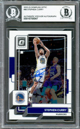 Stephen Curry Autographed 2022-23 Donruss Optic Card #96 Golden State Warriors Beckett BAS #16708047