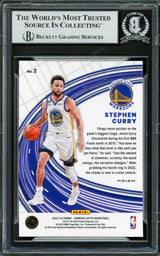 Stephen Curry Autographed 2022-23 Donruss Optic Express Lane Prizm Card #2 Golden State Warriors Beckett BAS #16708051