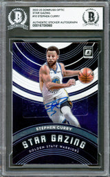 Stephen Curry Autographed 2022-23 Donruss Optic Star Gazing Card #10 Golden State Warriors Beckett BAS #16708068