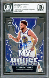 Stephen Curry Autographed 2022-23 Donruss Optic My House Card #10 Golden State Warriors Beckett BAS #16708073