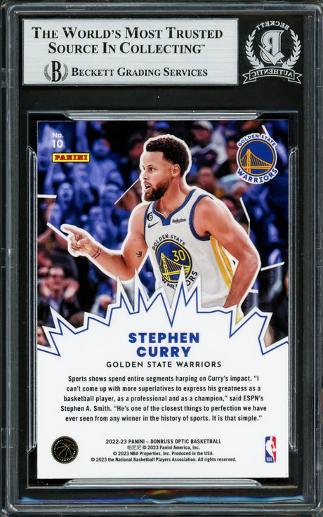 Stephen Curry Autographed 2022-23 Donruss Optic My House Card #10 Golden State Warriors Beckett BAS #16708073