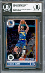 Stephen Curry Autographed 2022-23 Hoops Premium Stock Card #591 Golden State Warriors Beckett BAS #16708088