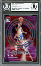 Stephen Curry Autographed 2022-23 Donruss Optic T-Minus Card #10 Golden State Warriors Beckett BAS #16708103