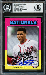 Juan Soto Autographed 2019 Topps Archives Card #119 New York Yankees Beckett BAS #16703922