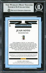 Juan Soto Autographed 2020 Donruss Diamond Kings Blue Holo Card #23 New York Yankees #39/50 Beckett BAS #16704141