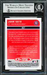 Juan Soto Autographed 2020 Topps Total Card #827 New York Yankees Beckett BAS #16704298