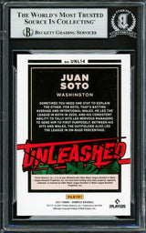 Juan Soto Autographed 2021 Donruss Unleashed Rapture Card #UNL14 New York Yankees Beckett BAS #16704306