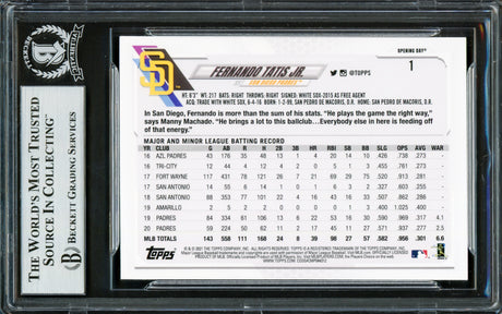 Fernando Tatis Jr. Autographed 2021 Topps Opening Day Card #1 San Diego Padres Beckett BAS #16705293