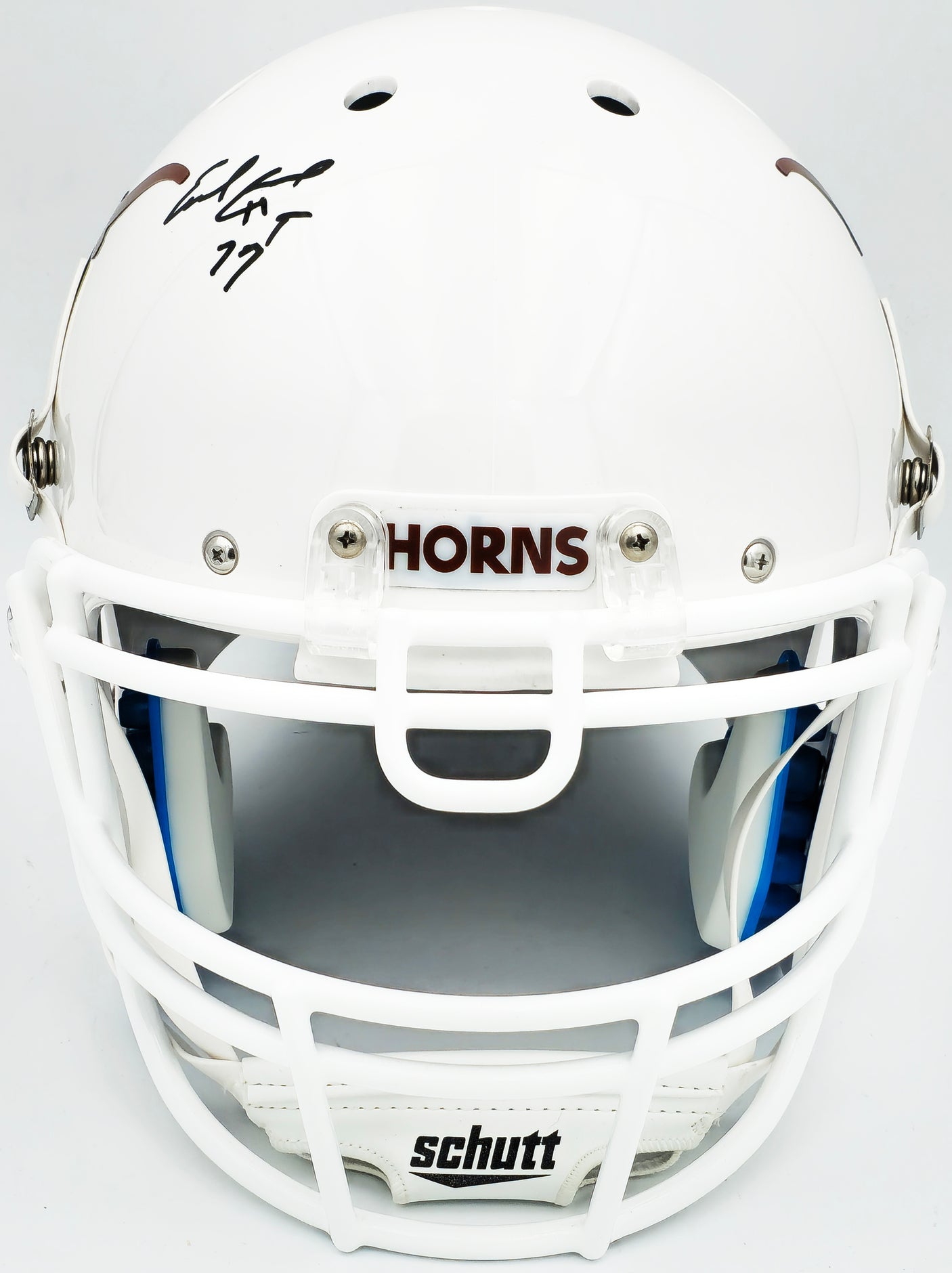 Earl Campbell Autographed Texas Longhorns White Schutt Full Size Replica Helmet "HT 77" JSA Stock #228064