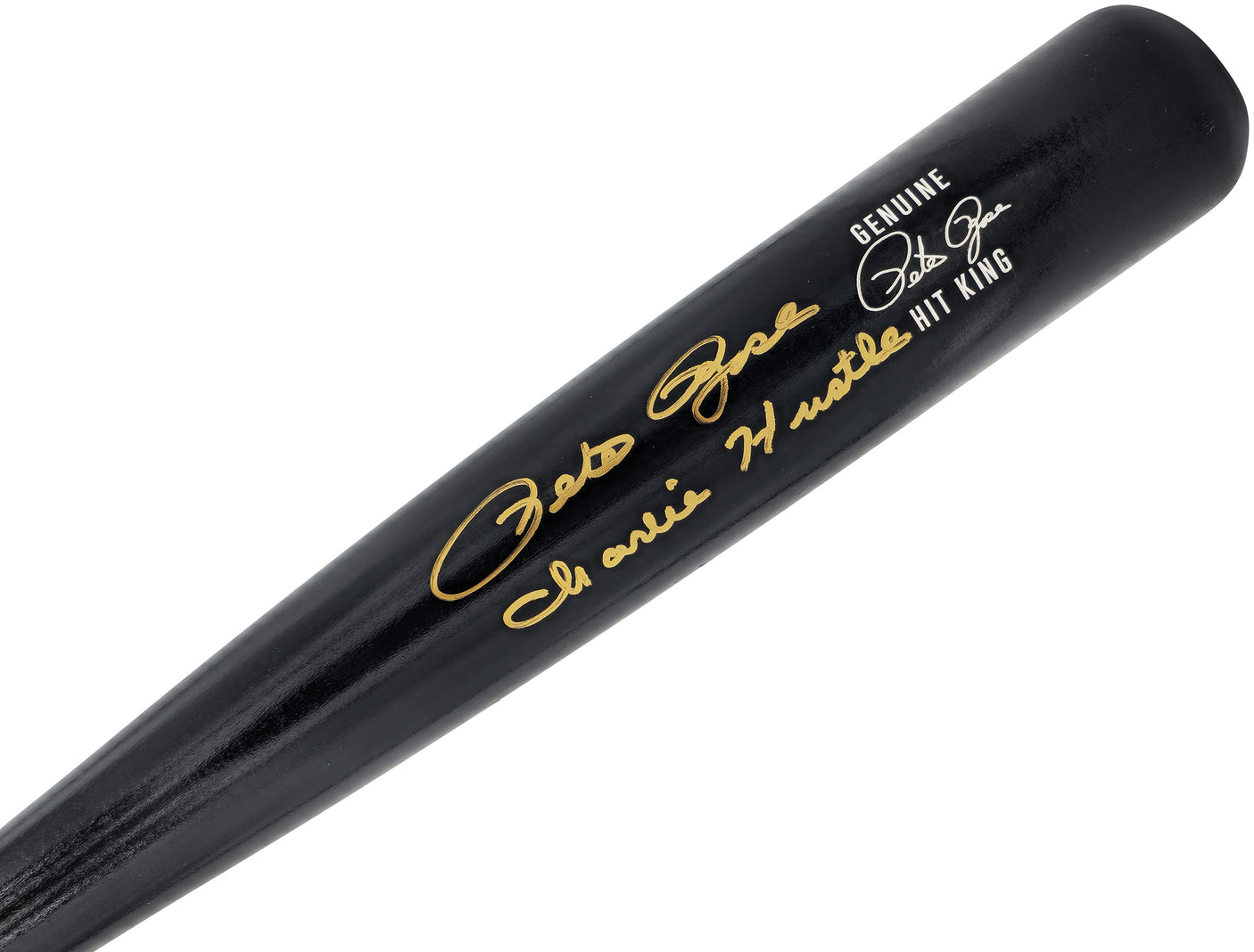 Pete Rose Autographed Black Custom Hit King Baseball Bat Cincinnati Reds "Charlie Hustle" (Residue on Bat) PR Holo Stock #228083