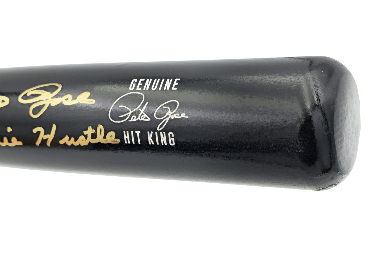 Pete Rose Autographed Black Custom Hit King Baseball Bat Cincinnati Reds "Charlie Hustle" (Residue on Bat) PR Holo Stock #228083