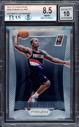 Damian Lillard Autographed 2012-13 Panini Prizm Rookie Card #245 Portland Trail Blazers BGS 8.5 Auto Grade Gem Mint 10 Beckett BAS #15529817