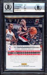 Damian Lillard Autographed 2012-13 Panini Elite Rookie Card #201 Portland Trail Blazers BGS 8.5 Auto Grade Gem Mint 10 #42/249 Beckett BAS #15529837