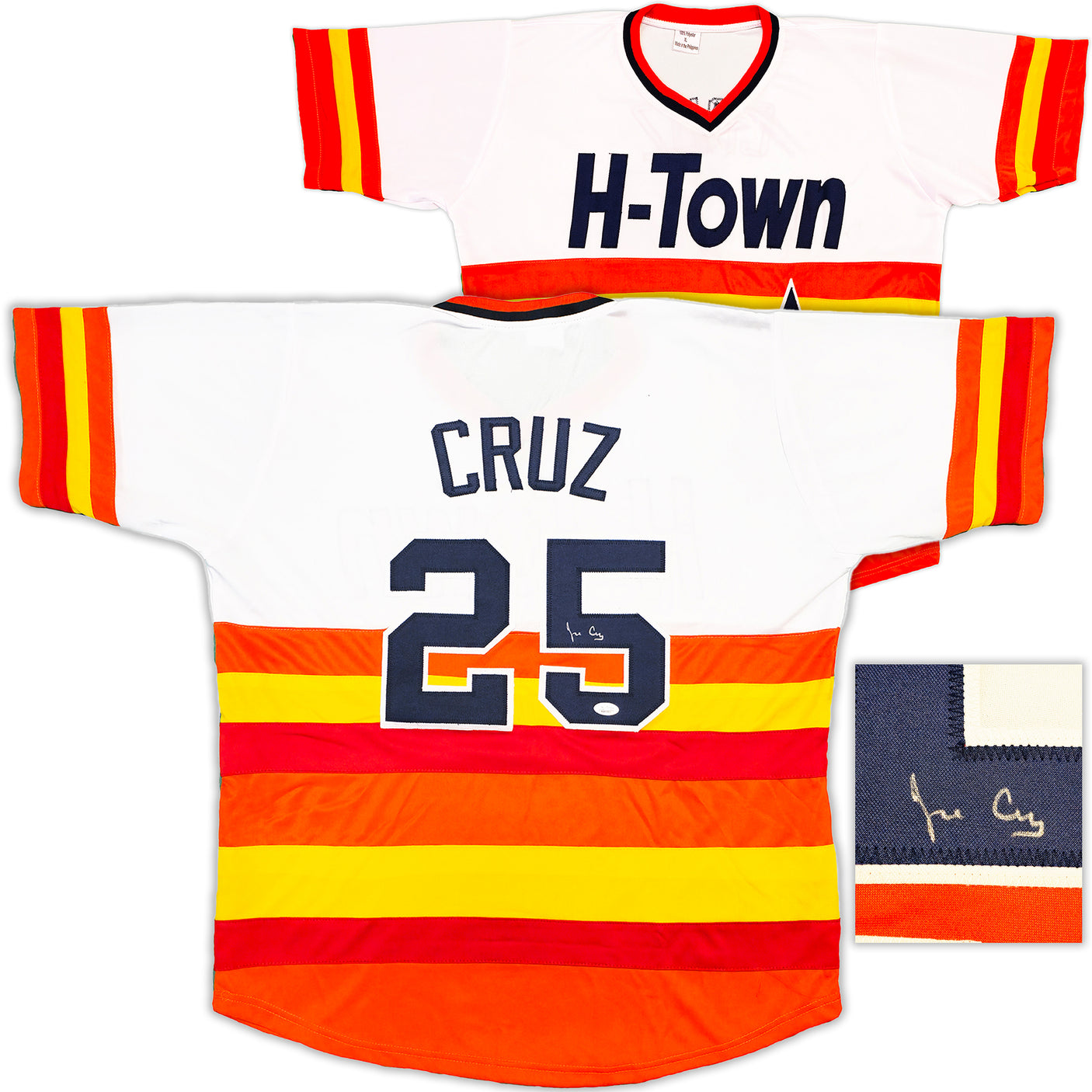 Houston Astros Jose Cruz Sr Autographed White, Orange & Yellow Baseball Jersey JSA Stock #228088