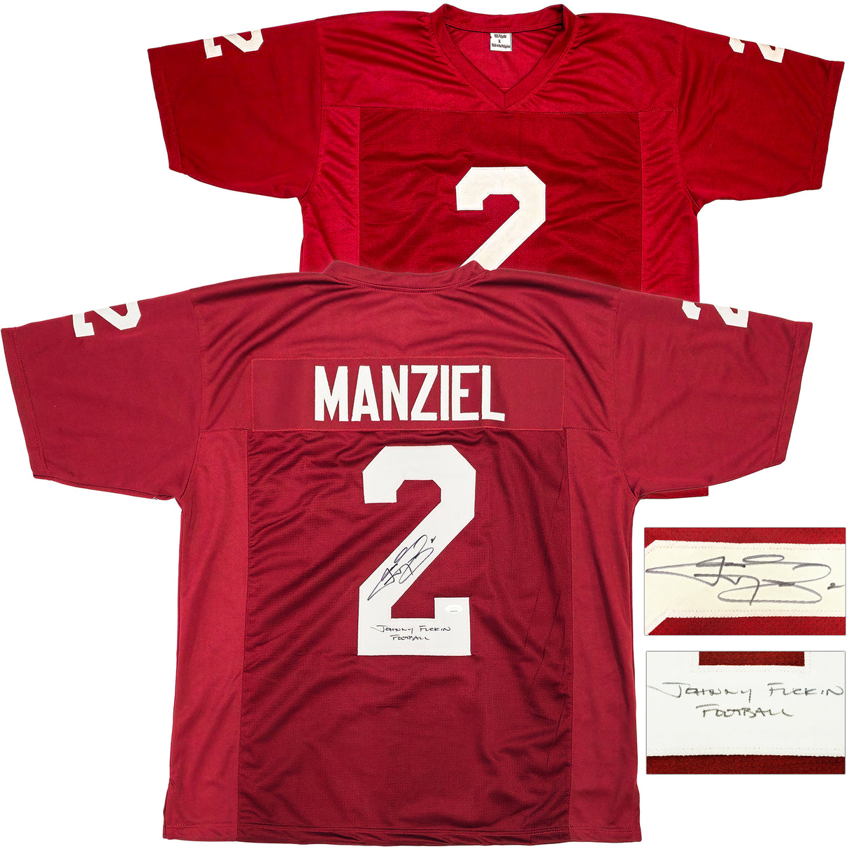 Texas A&M Aggies Johnny Manziel Autographed Maroon Football Jersey "Johnny F'ing Football" JSA Stock #228798