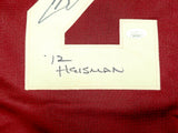 Texas A&M Aggies Johnny Manziel Autographed Maroon Football Jersey "12 Heisman" JSA Stock #228780