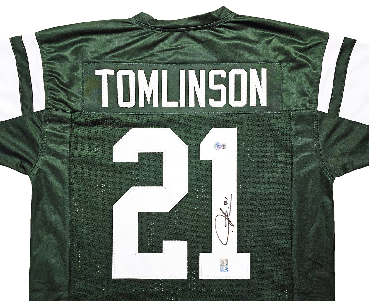 New York Jets LaDainian Tomlinson Autographed Green Jersey Beckett BAS QR Stock #215002