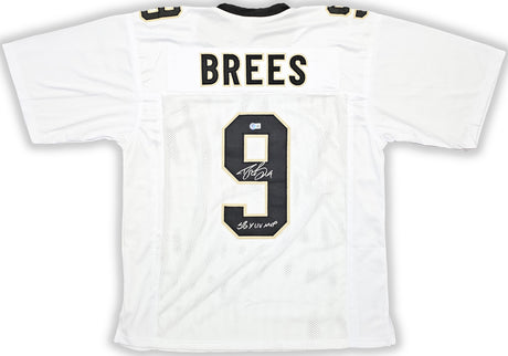 New Orleans Saints Drew Brees Autographed White Jersey "SB XLIV MVP" Beckett BAS Witness Stock #215017