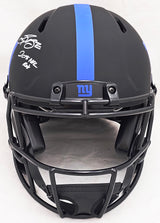 Saquon Barkley Autographed New York Giants Eclipse Black Full Size Authentic Speed Helmet "2018 NFL ROY" Beckett BAS Witness Stock #214934