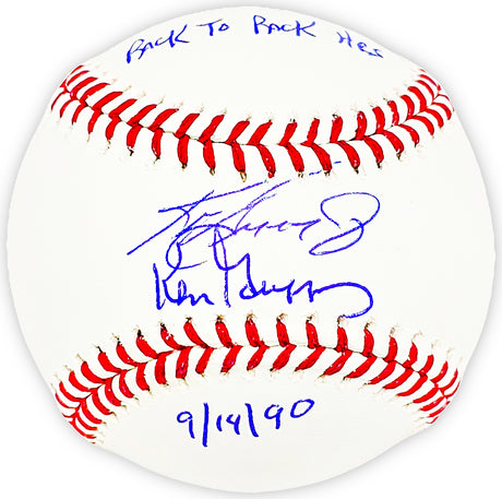 Ken Griffey Jr. & Ken Griffey Sr. Autographed Official MLB Baseball Seattle Mariners "Back To Back HR 9/14/90" Tristar Holo & Beckett BAS Witness Stock #212465