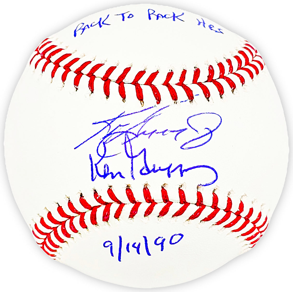 Ken Griffey Jr. & Ken Griffey Sr. Autographed Official MLB Baseball Seattle Mariners "Back To Back HR 9/14/90" Tristar Holo & Beckett BAS Witness Stock #212465