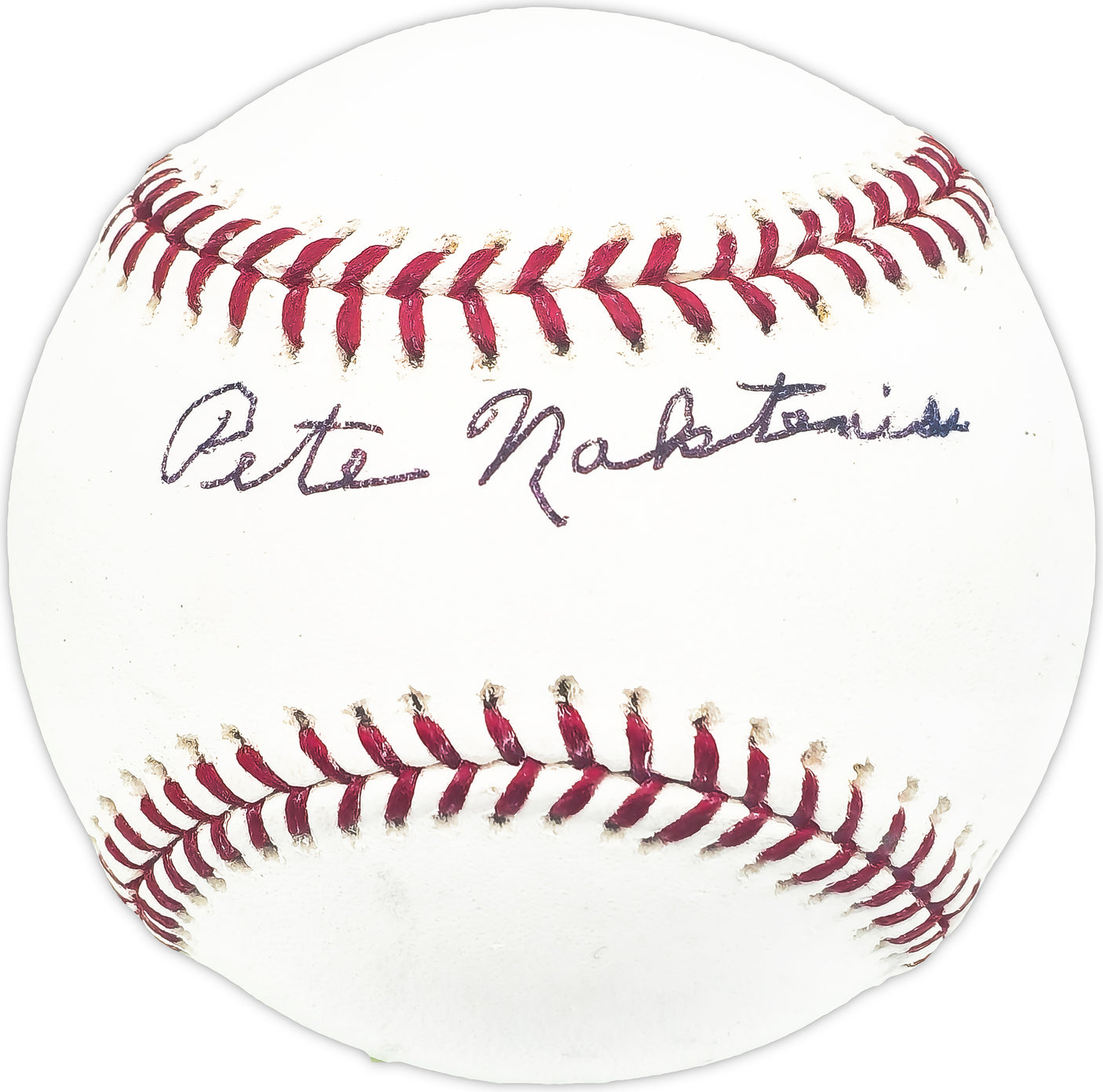 Pete Naktenis Autographed Official MLB Baseball Philadelphia Oakland A's, Cincinnati Reds Beckett BAS QR #BM25860