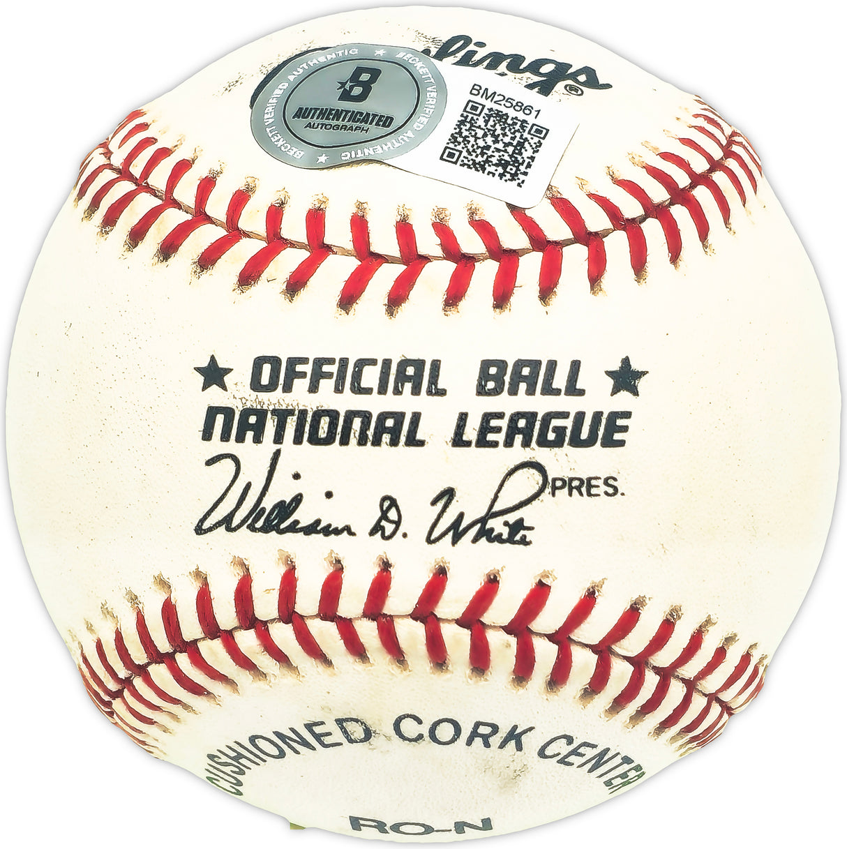 Jake Daniel Autographed Official NL Baseball Brooklyn Dodgers Beckett BAS QR #BM25861