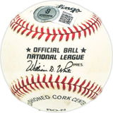 Jake Daniel Autographed Official NL Baseball Brooklyn Dodgers Beckett BAS QR #BM25861