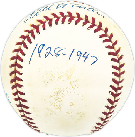 Mel Harder Autographed Official AL Baseball Cleveland Indians "1928-1947" Beckett BAS QR #BM25870