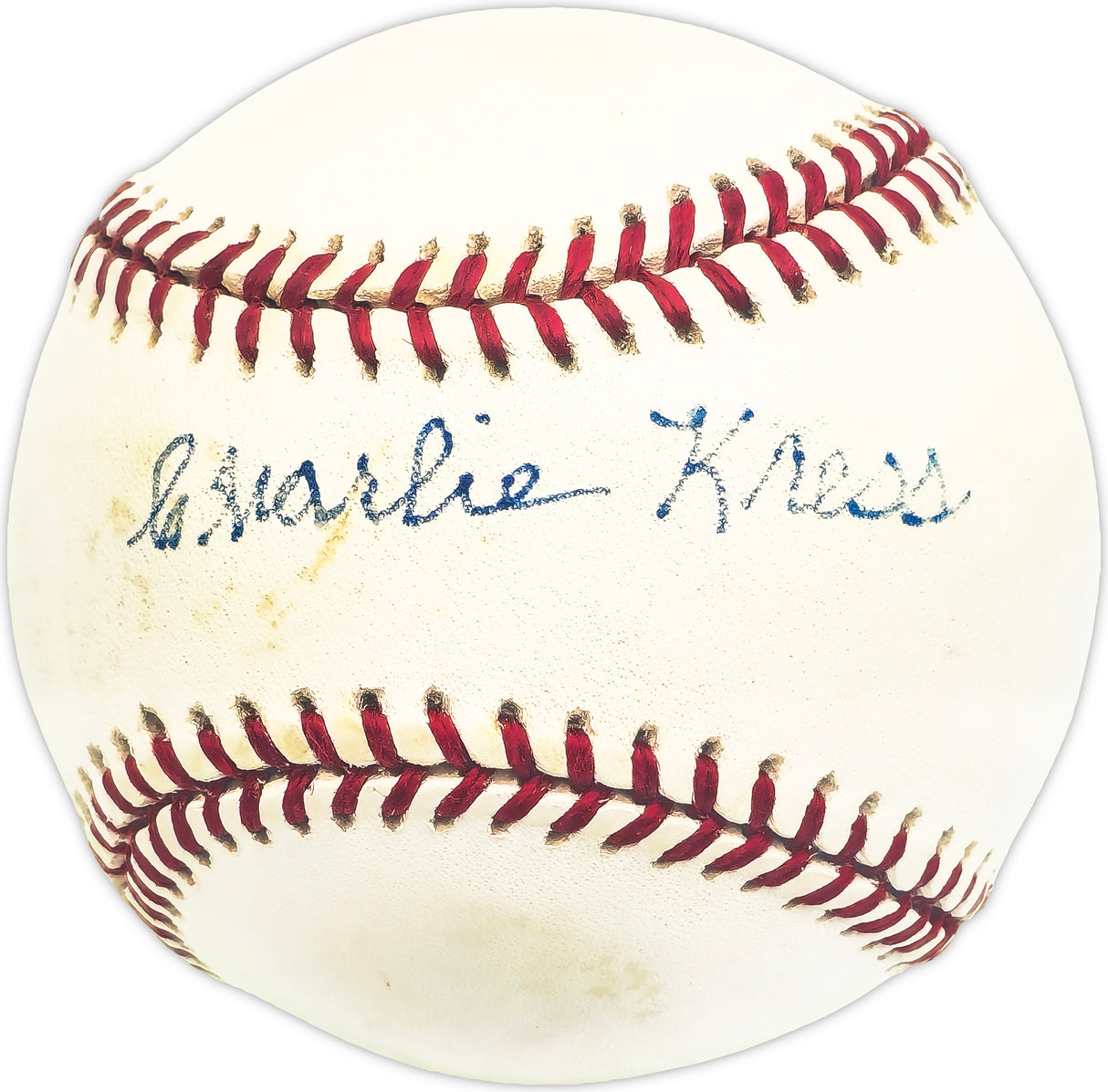 Charlie Kress Autographed Official AL Baseball Brooklyn Dodgers Beckett BAS QR #BM25895