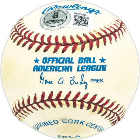 Walter Masterson Autographed Official AL Baseball Boston Red Sox, Detroit Tigers Beckett BAS QR #BM25908