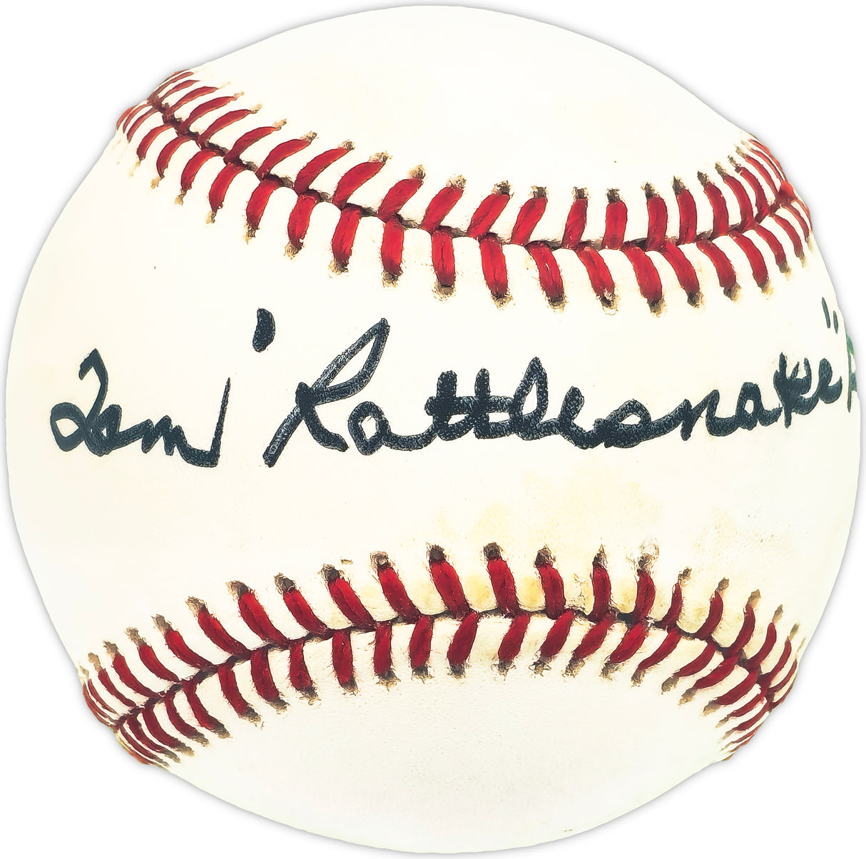 Tom "Rattlesnake" Baker Autographed Official NL Baseball Brooklyn Dodgers Beckett BAS QR #BM25918