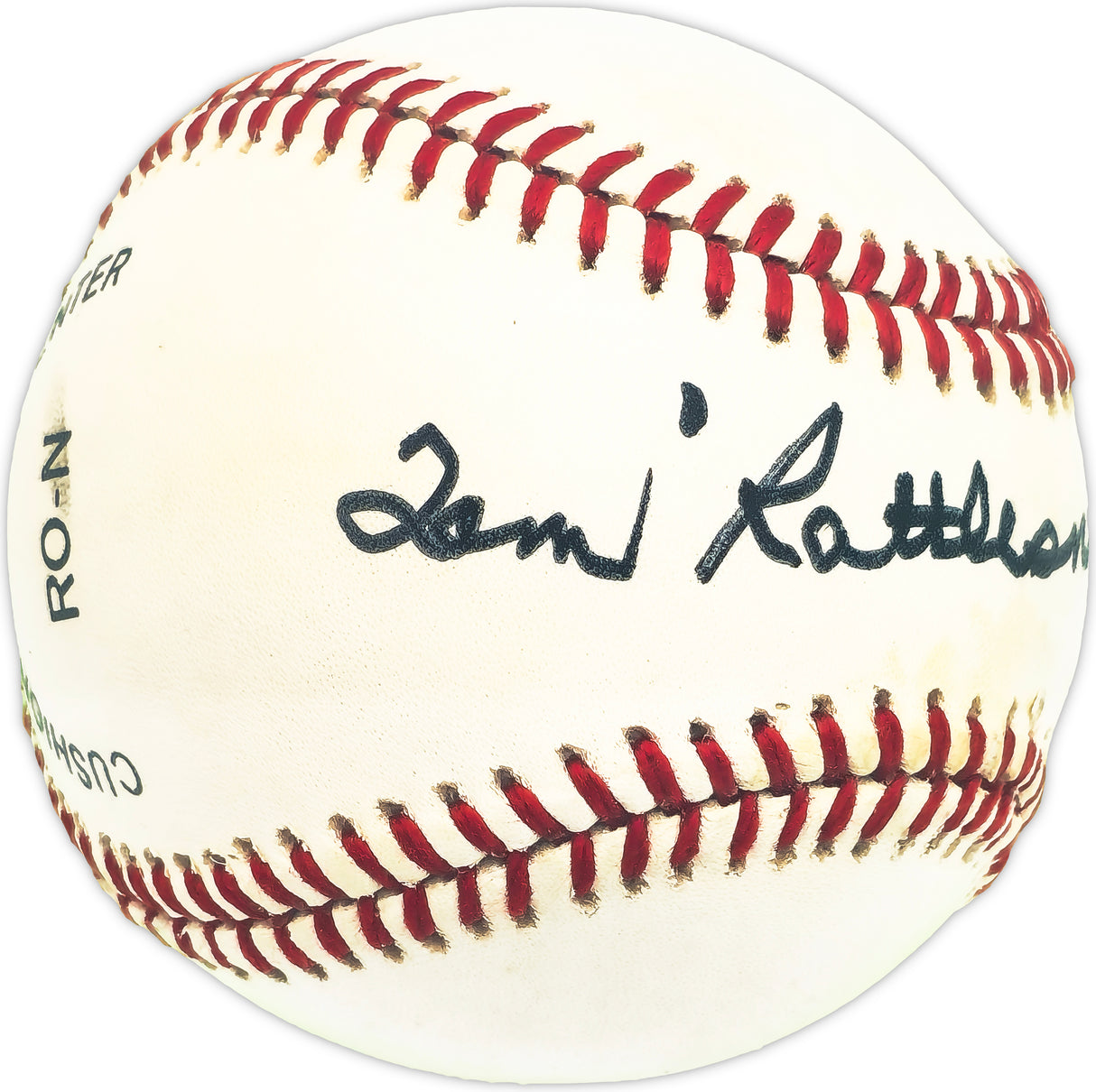 Tom "Rattlesnake" Baker Autographed Official NL Baseball Brooklyn Dodgers Beckett BAS QR #BM25918