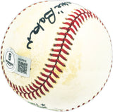 Tom "Rattlesnake" Baker Autographed Official NL Baseball Brooklyn Dodgers Beckett BAS QR #BM25918