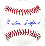 Gordon Seyfried Autographed Official MLB Baseball Cleveland Indians Beckett BAS QR #BM25959