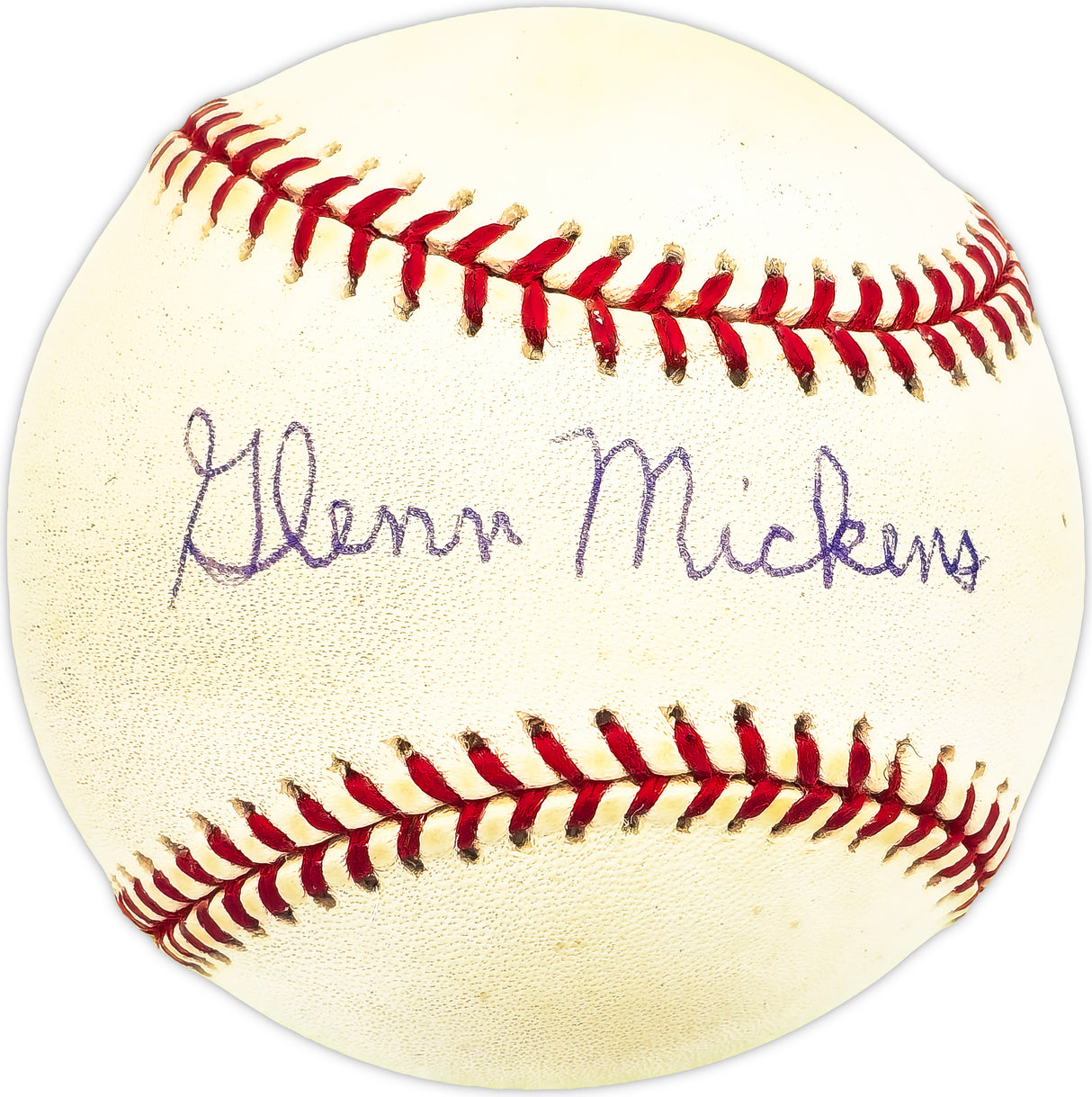 Glenn Mickens Autographed Official NL Baseball Brooklyn Dodgers Beckett BAS QR #BM25977