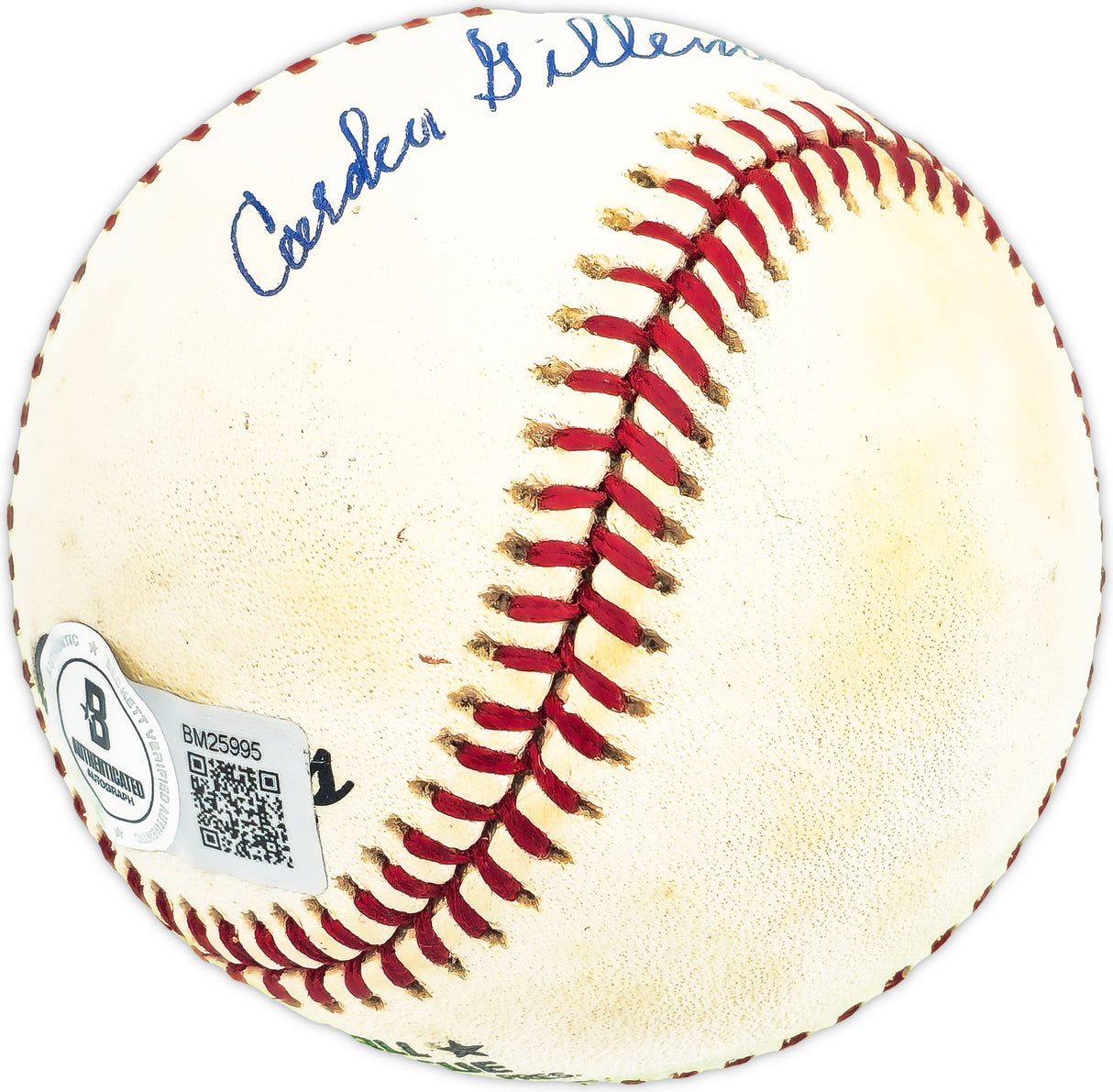 Carden Gillenwater Autographed Official NL Baseball Brooklyn Dodgers Beckett BAS QR #BM25995