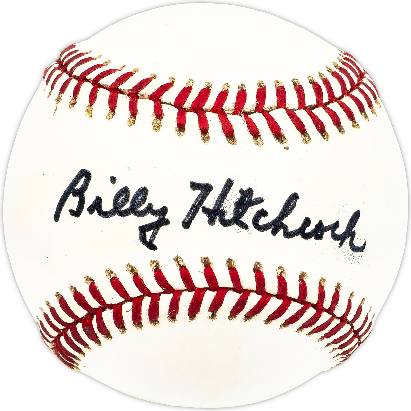 Billy Hitchcock Autographed Official AL Baseball Detroit Tigers Beckett BAS QR #BM17797