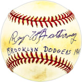 Ray Hathaway Autographed Official NL Baseball Brooklyn Dodgers "1945" Beckett BAS QR #BM17849