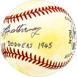 Ray Hathaway Autographed Official NL Baseball Brooklyn Dodgers "1945" Beckett BAS QR #BM17849