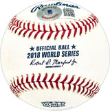 Mookie Betts Autographed Official 2018 World Series Logo MLB Baseball Boston Red Sox Beckett BAS QR #BJ56055