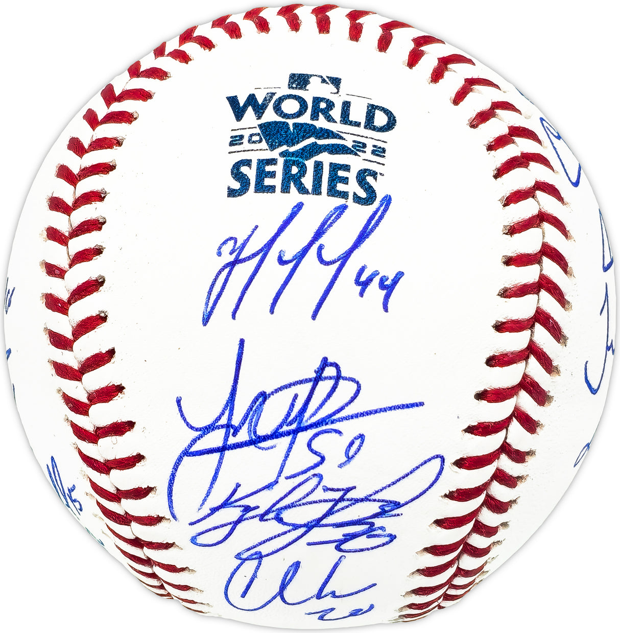 2022 World Series Champion Houston Astros Team Signed Autographed Official 2022 World Series Logo MLB Baseball With 21 Signatures Including Jose Altuve & Yordan Alvarez Beckett BAS Witness #WX88192