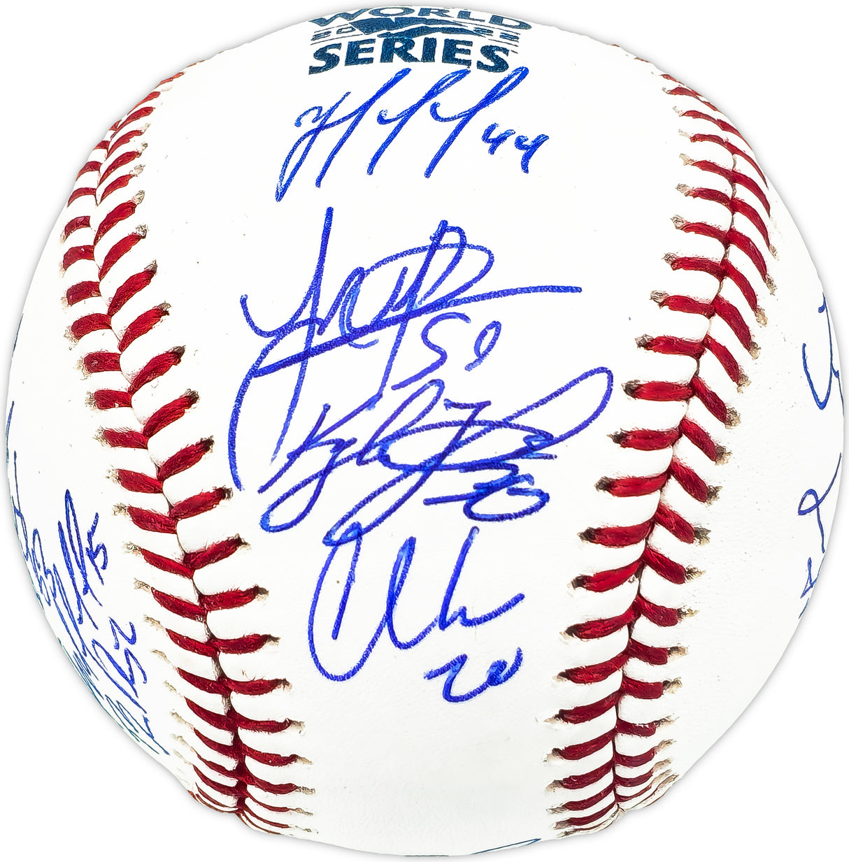 2022 World Series Champion Houston Astros Team Signed Autographed Official 2022 World Series Logo MLB Baseball With 21 Signatures Including Jose Altuve & Yordan Alvarez Beckett BAS Witness #WX88192