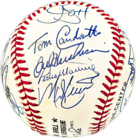 1994 Los Angeles Dodgers Team Autographed Official NL Baseball With 25 Signatures Including Pedro Martinez & Mike Piazza Beckett BAS #AC98344